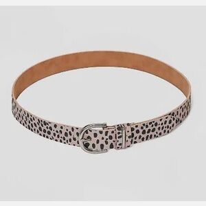 Universal Thread Women's 𝐌𝐞𝐝𝐢𝐮𝐦 Belt Beige Leopard Print Oval Center Bar…
